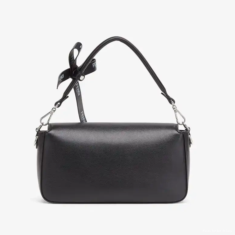 Affordable Leather Baguette Bag The Fendi Black In Medium Motif Nappa Baguette 0621